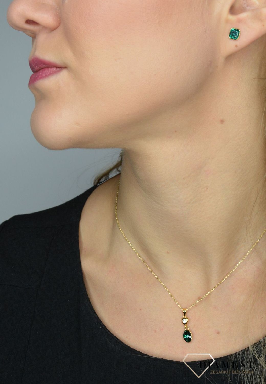 Kolczyki srebrne Swarovski zielone KG44806EM.jpg