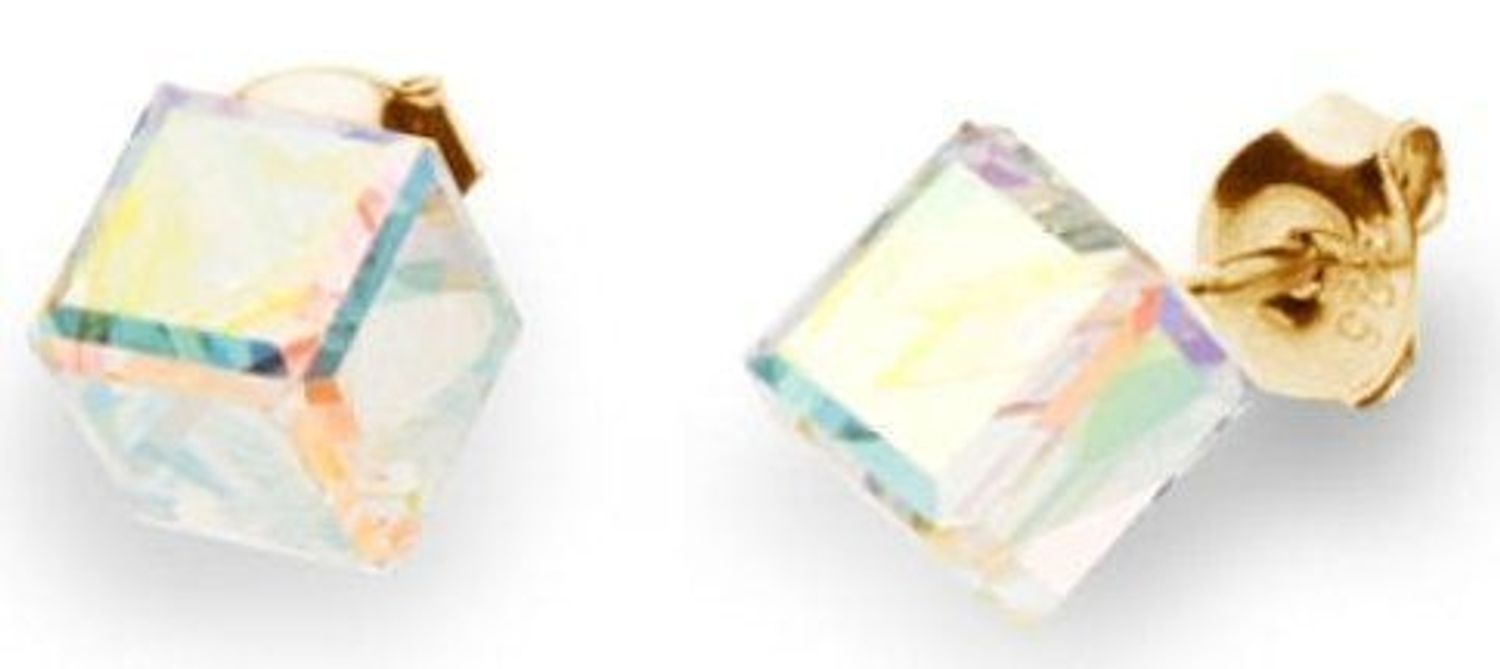 Kolczyki SPARK pozłacane KG48416AB Nowoczesne kolczyki wkrętki ozdobione kryształami Swarovskiego w kolorze opalizującym. Minimalistyczna biżuteria to jeden z najmodniejszych w tym sezonie trendów..jpg