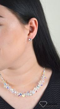 Kolczyki srebro pozłacane Spark z Kryształkami Swarovski Crystal KG48416C. Kolczyki zostały ozdobione kryształami Swarovskiego w białym odcieniu (3).JPG