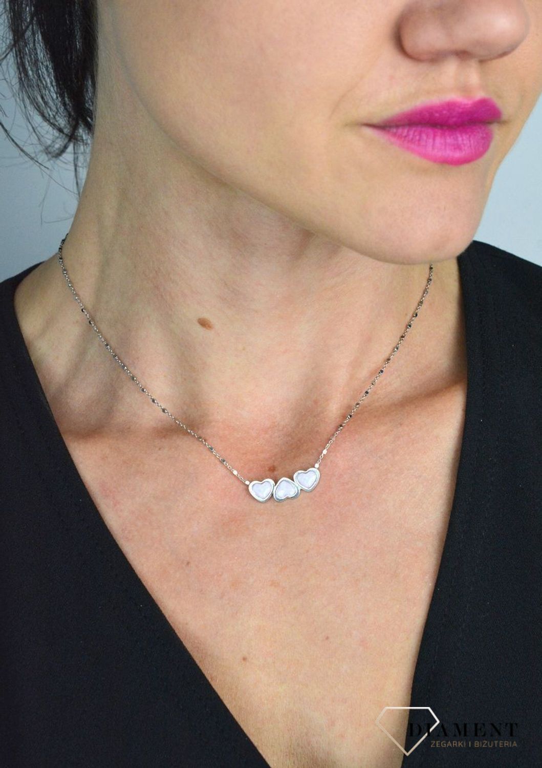 Naszyjnik Infinity KINZ0007 srebrny serca.jpg