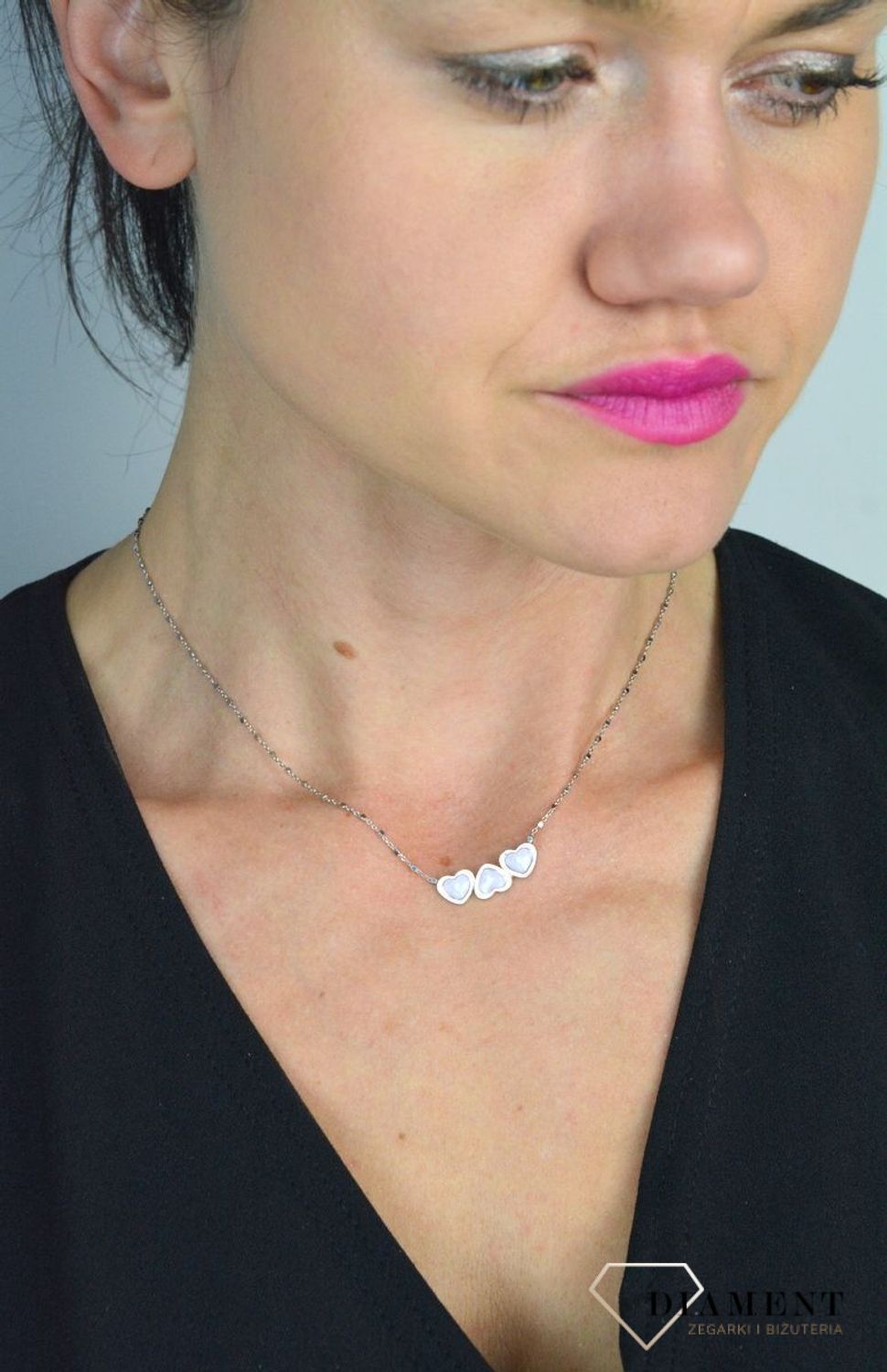 Naszyjnik Infinity KINZ0007 srebrny serca.jpg