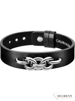 Biżuteria męska Calvin Klein bransoletka Calvin Klein KJALMB090100. Bransoletka w kolorze czarnym wykonana ze stali szlachetnej i skóry.  Czerń pasuje do każdego koloru, tak więc bransoletka jest  uniwersalna i bar.jpg