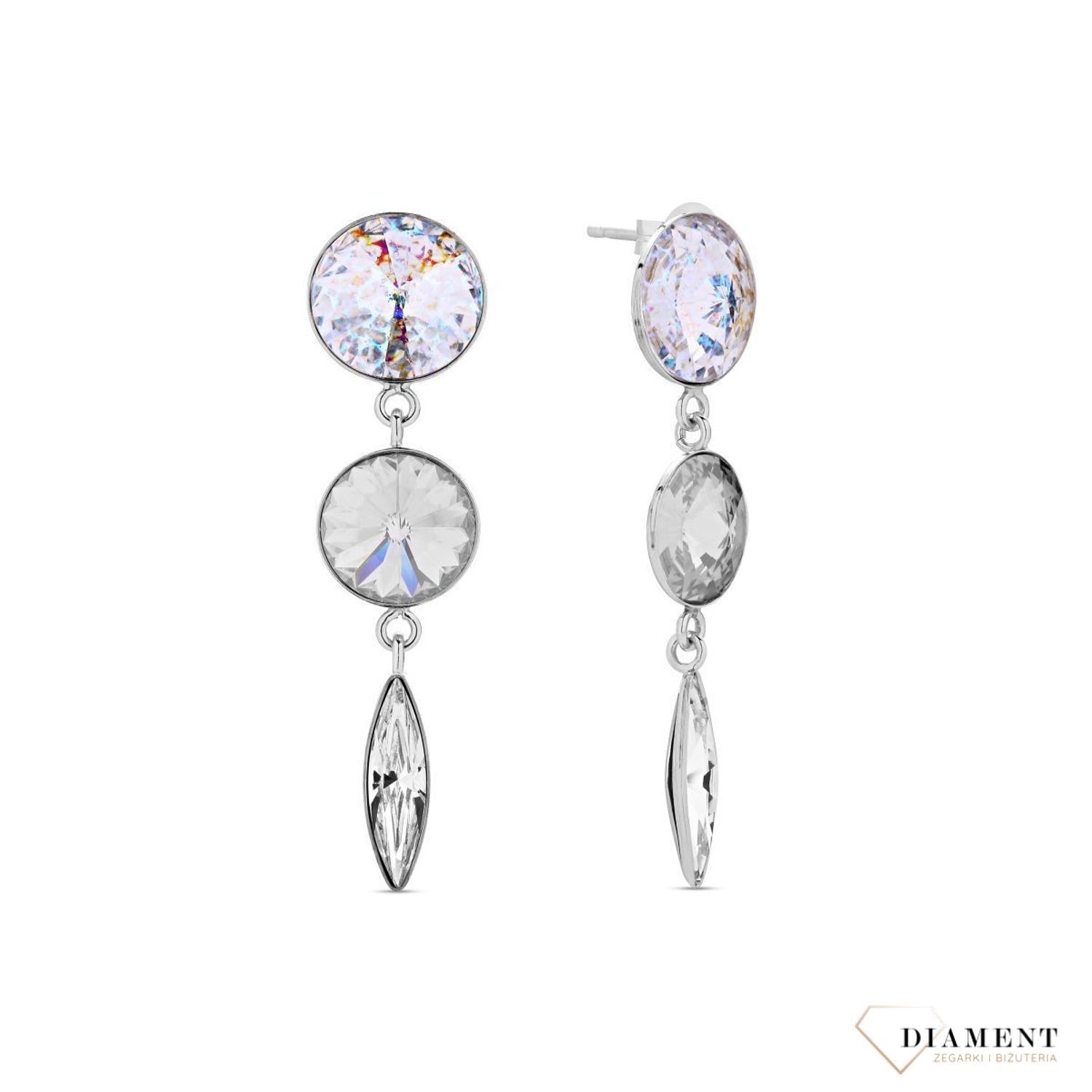 Błyszczące, długie kolczyki wykonane ze srebra i autentycznych kryształów Swarovskiego to efektowna biżuteria stworzona z myślą o kobietach, które kochają mode..jpg
