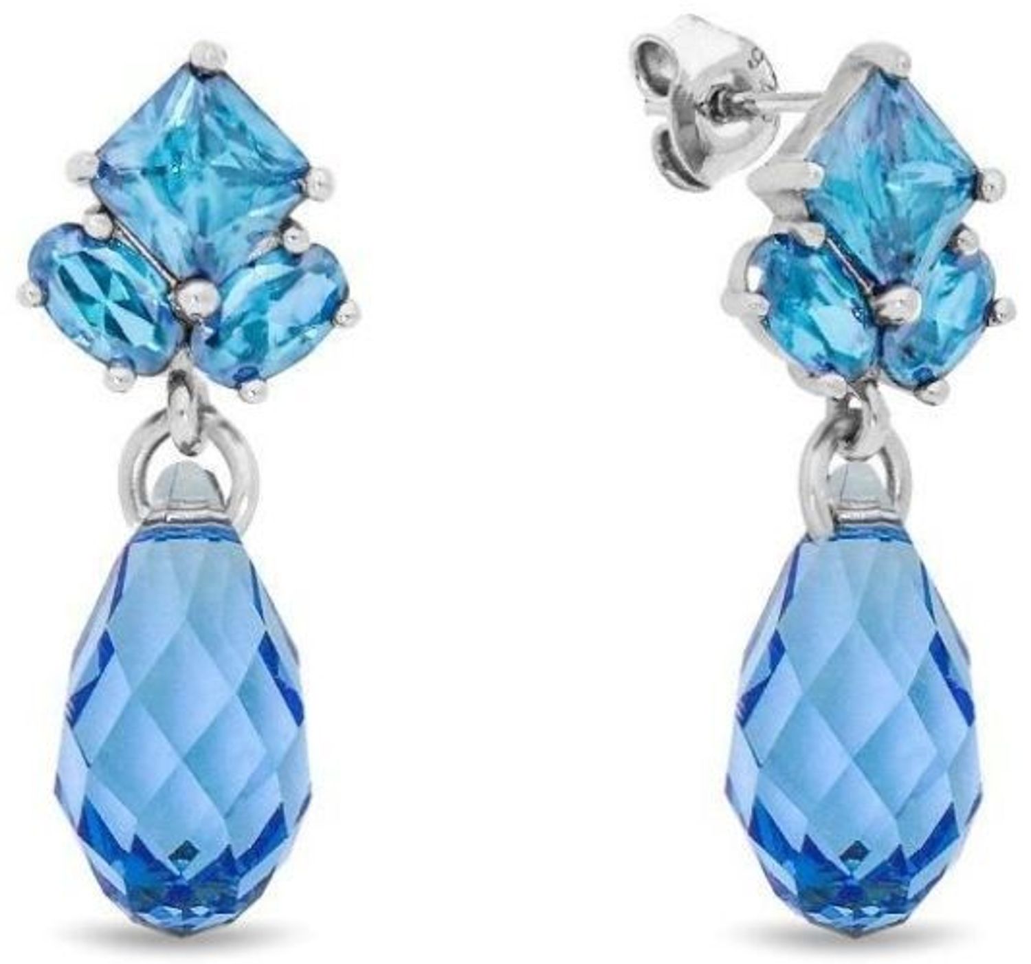 Kolczyki Spark KK6010AQIB Ice Blue ze srebra 925 z błękitnymi kryształami. Zapięcie sztyft + baranki. Elegancja w chłodnym blasku.1.jpg