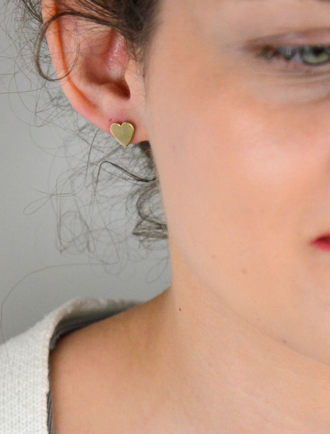 Złote kolczyki serca blaszki 585.jpg