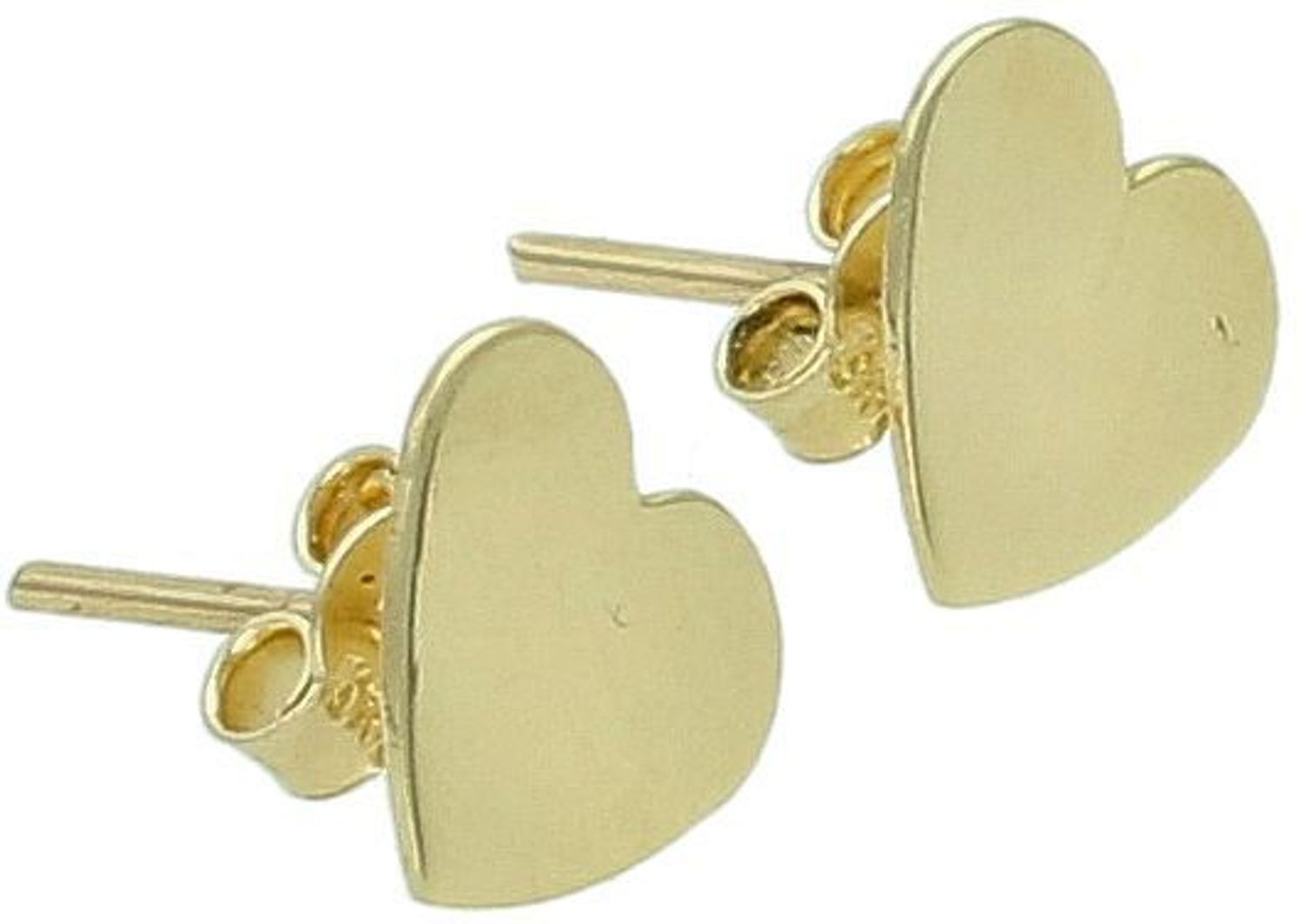 Złote kolczyki serca blaszki 585.jpg