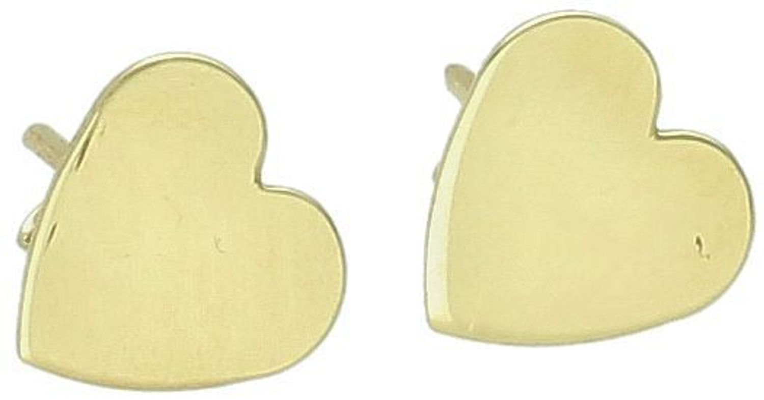 Złote kolczyki serca blaszki 585.jpg