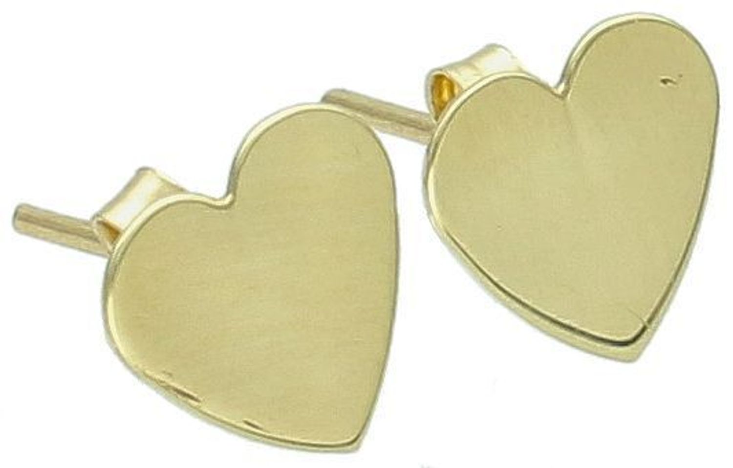 Złote kolczyki serca blaszki 585.jpg