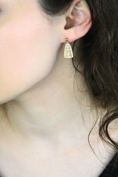 Złote kolczyki damskie 585  Wiszące ażurowe eleganckie (1).jpg