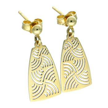 Złote kolczyki damskie 585 wiszące ażurowe - KL4634.jpg