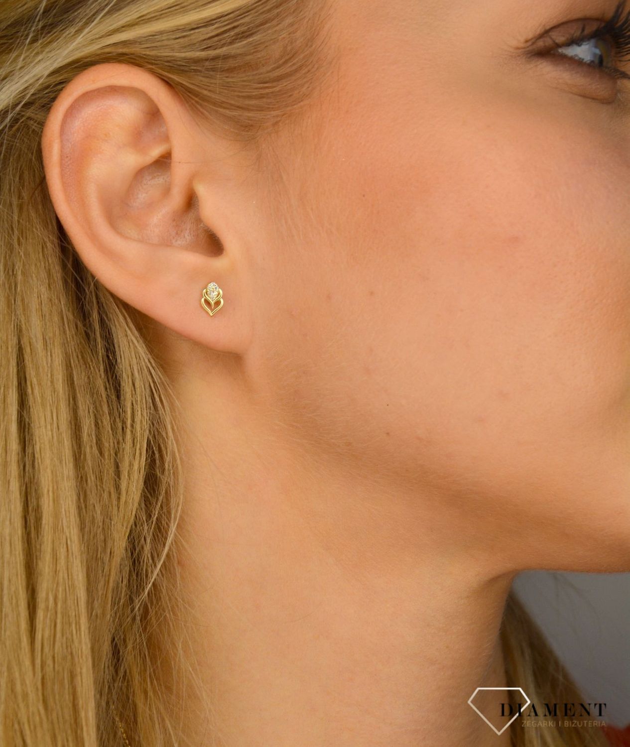 Złote kolczyki 585 nowoczesne z cyrkonią KL6246.jpg