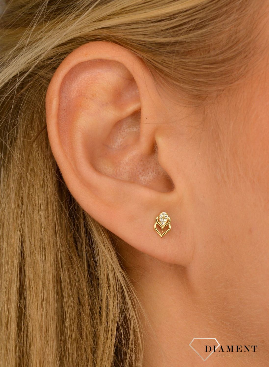 Złote kolczyki 585 nowoczesne z cyrkonią KL6246.jpg