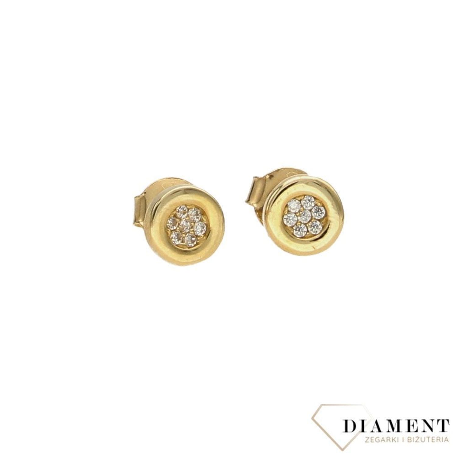 Złote kolczyki 585 kółka z cyrkoniami KL6838.jpg