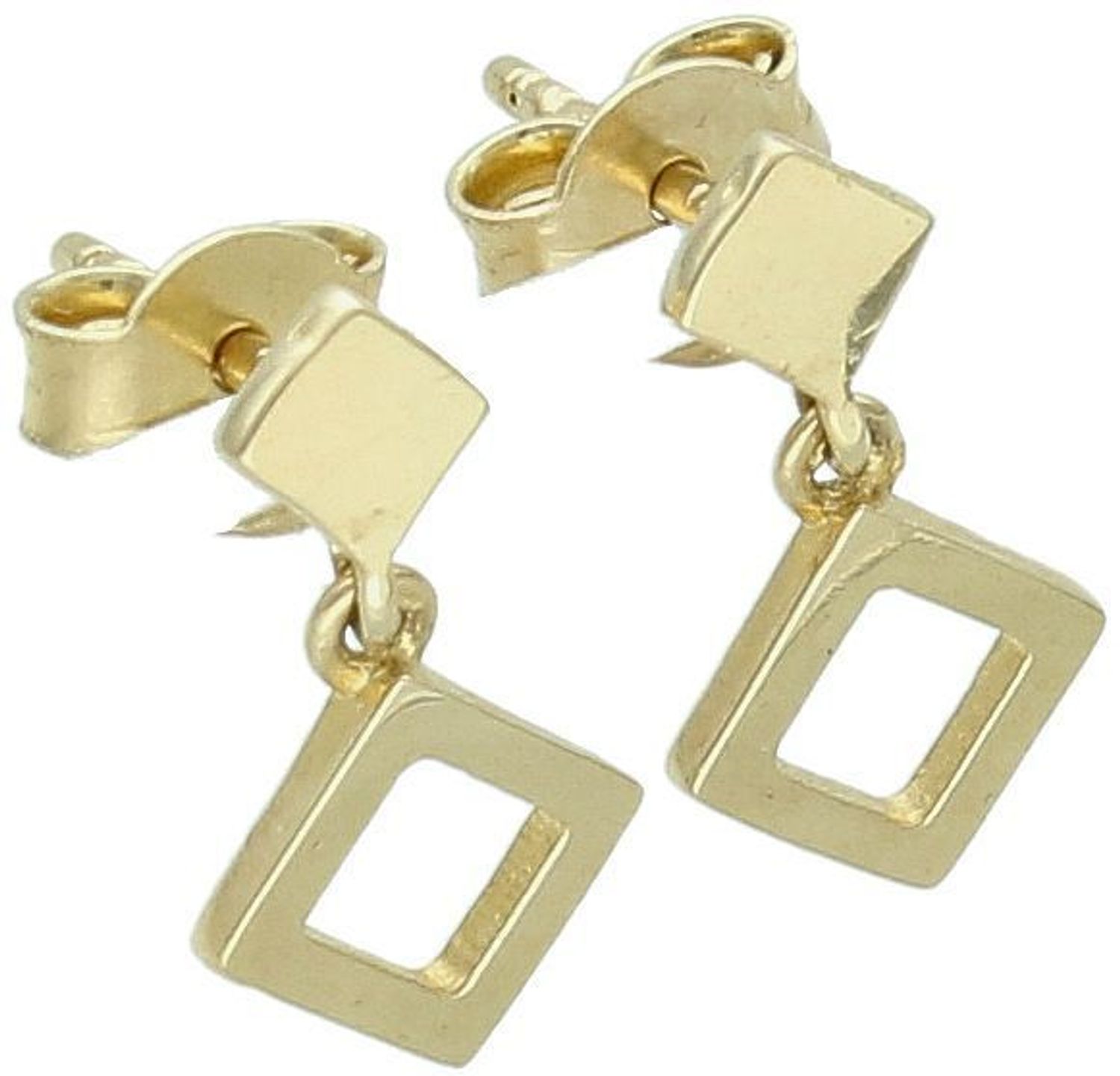 Kolczyki złote wiszące pr 585, romby KL6906 Te eleganckie, wiszące kolczyki w kształcie rombów wykonane są z najwyższej jakości złota próby 585, co gwarantuje ich trwałość1.jpg