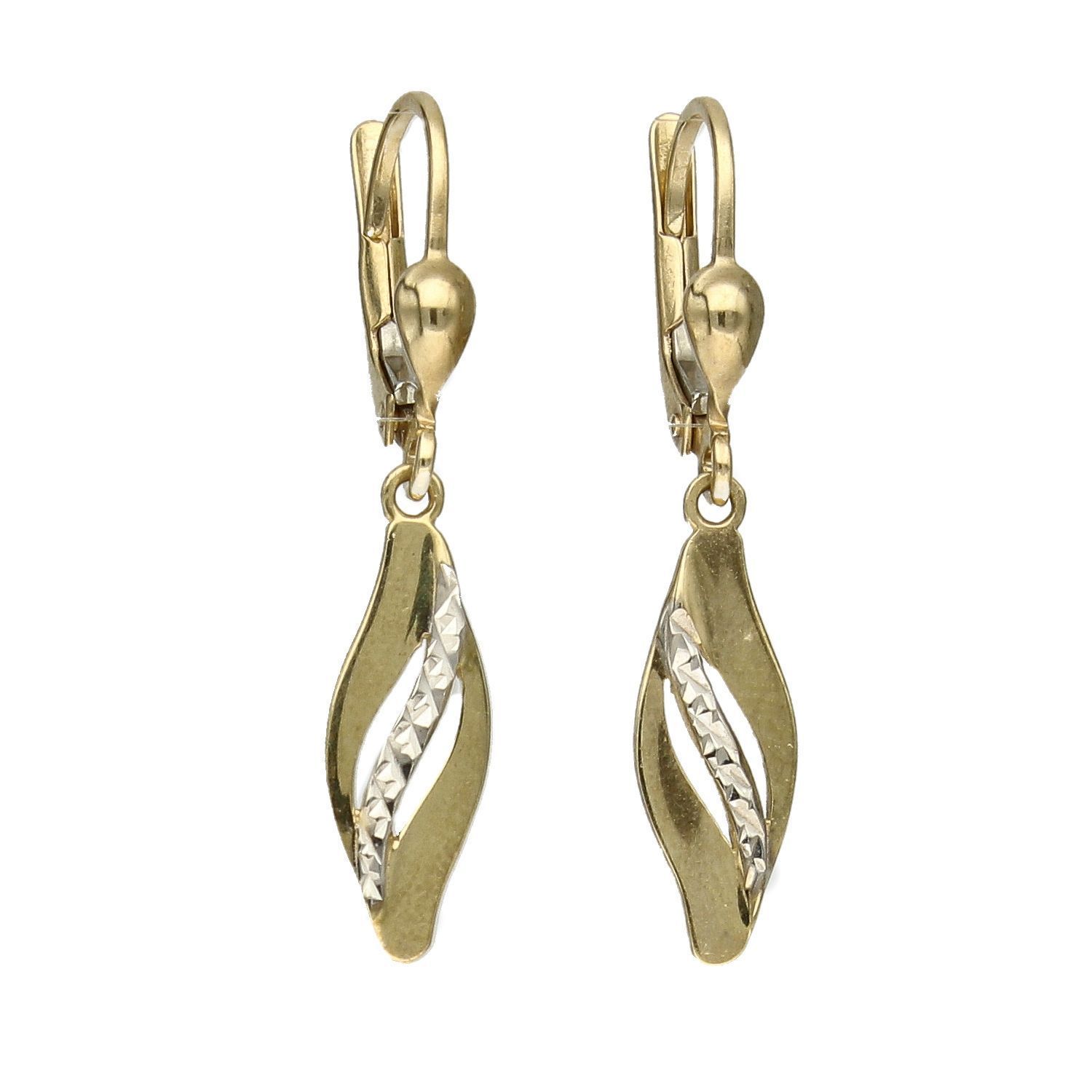 Złote kolczyki 333 przeplatane KL7360.jpg