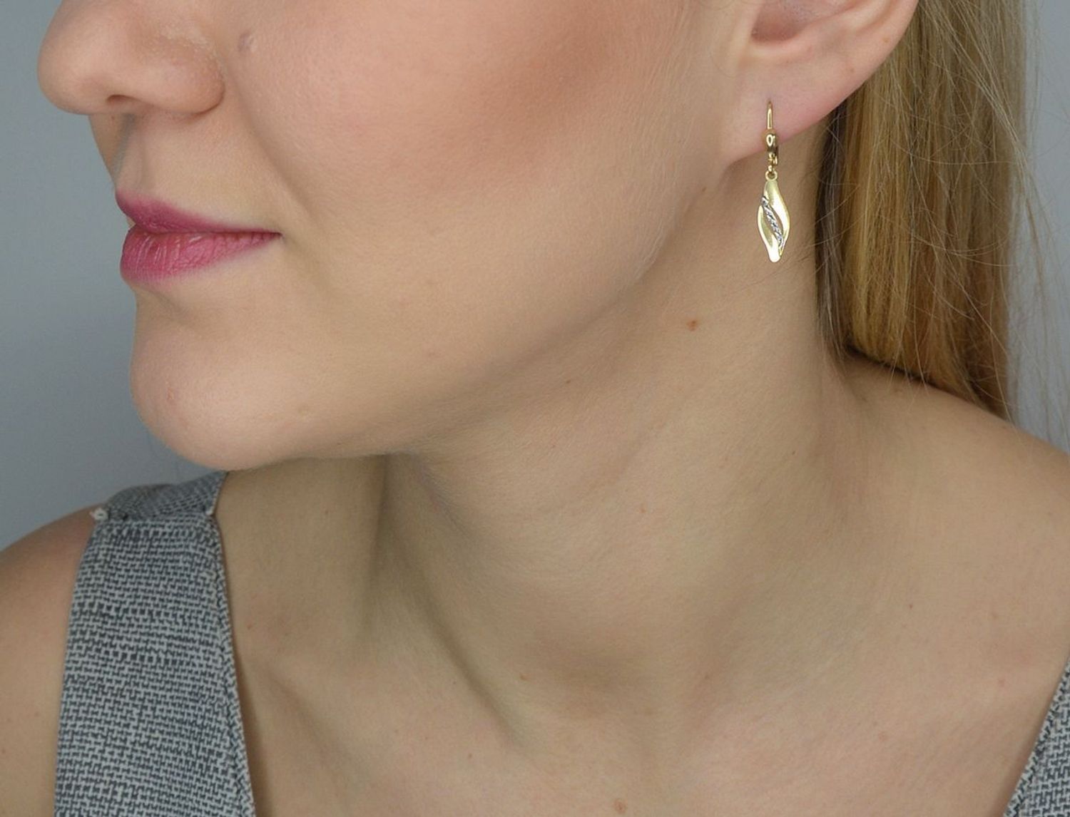 Złote kolczyki 333 przeplatane KL7360.jpg