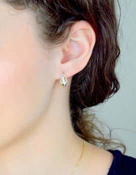 Złote kolczyki angielskie zapięcie próba 333 z cyrkonią KL 7435 333. Kolczyki złote w Sklepie z Biżuterią zegarki-diament (2).JPG