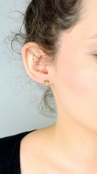 Złote kolczyki delikatne złote kwiatki próby 585 KL7558🌸Złote kolczyki (3).JPG