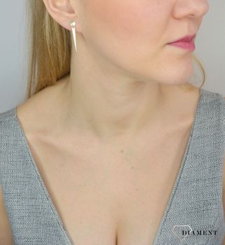 Kolczyki złote próby 585 kółeczko z wiszącym trójkątem KL7931  ✓Kolczyki złote w Sklepie z Biżuterią zegarki-diament.pl✓Piękne i Eleganckie Kolczyki dla Kobiet (2).JPG