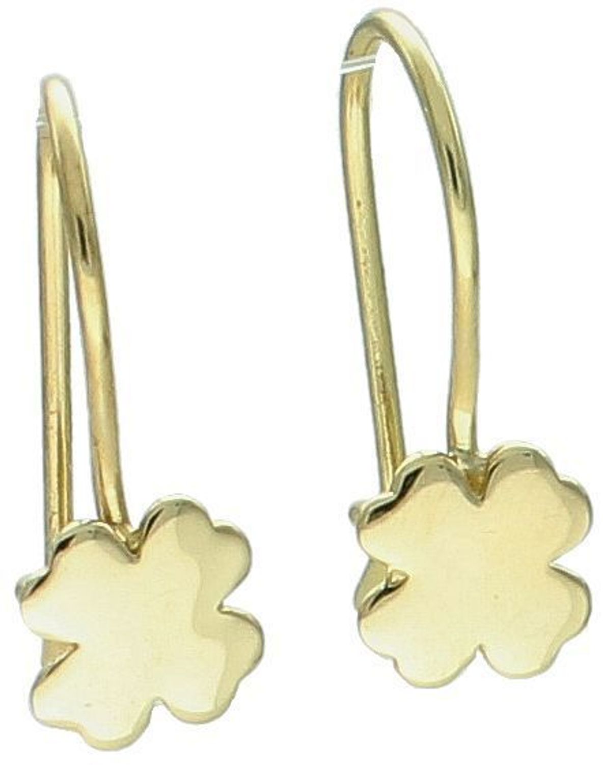 Kolczyki złote koniczynki dziecięce pr 585, KL8013 Te urocze kolczyki złote w kształcie koniczynki to doskonała biżuteria dla małych dziewczynek. Wykonane z wysokiej jakości złota próby 585, 1.jpg