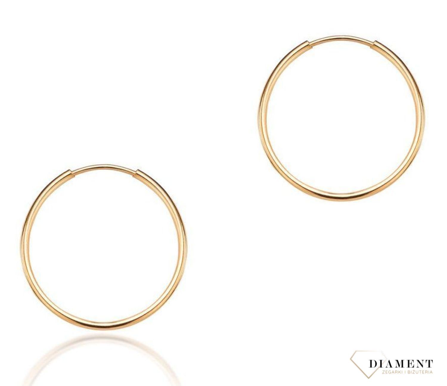 złote kolczyki koła 2 cm biżuteria apart, kolczyki złote apart.jpg