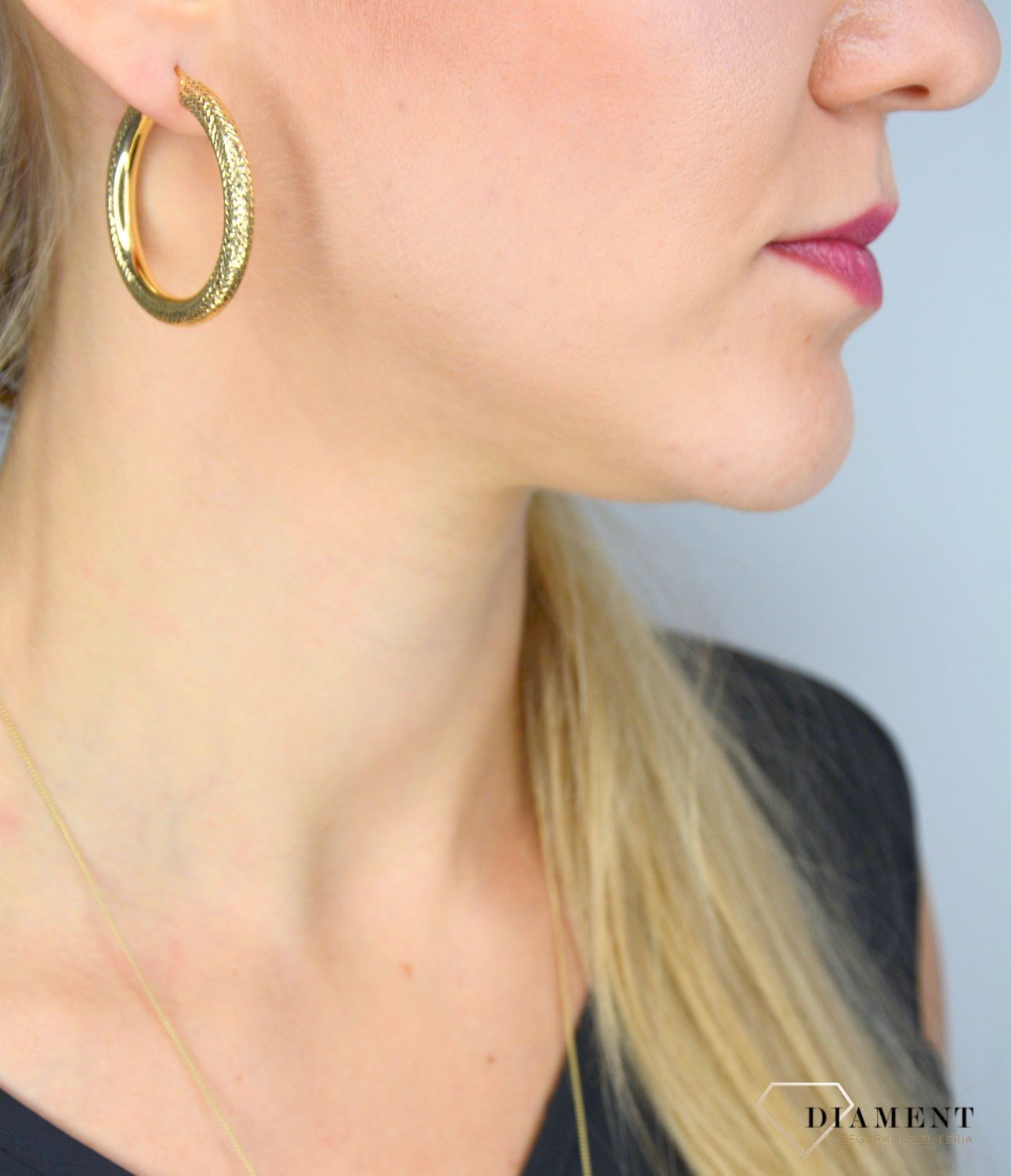 Złote kolczyki koła 585 szerokie diamentowane 4 cm KLC-000000-153-585.jpg