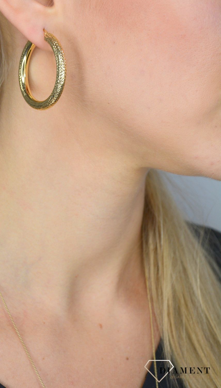 Złote kolczyki koła 585 szerokie diamentowane 4 cm KLC-000000-153-585.jpg