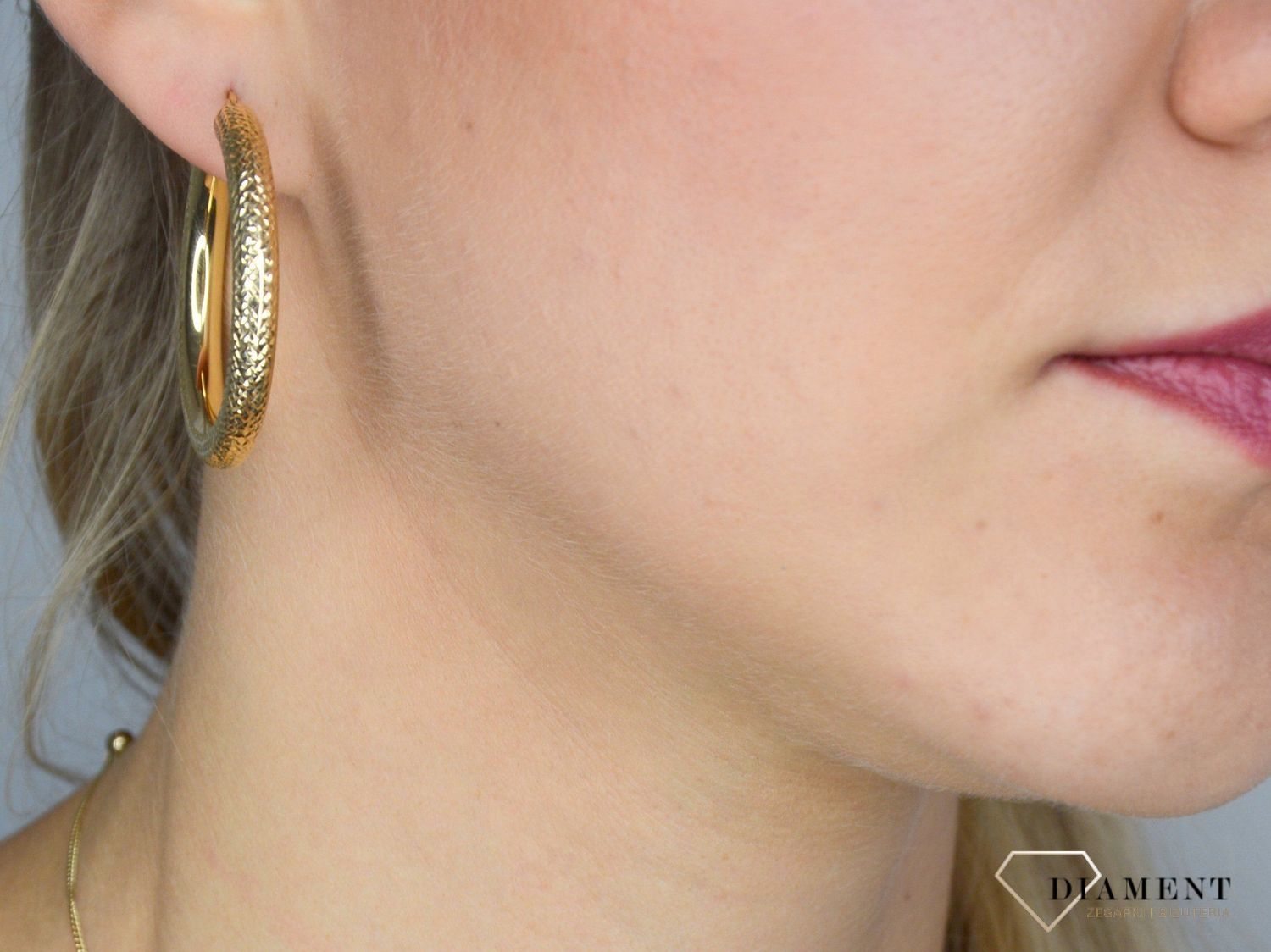 Złote kolczyki koła 585 szerokie diamentowane 4 cm KLC-000000-153-585.jpg