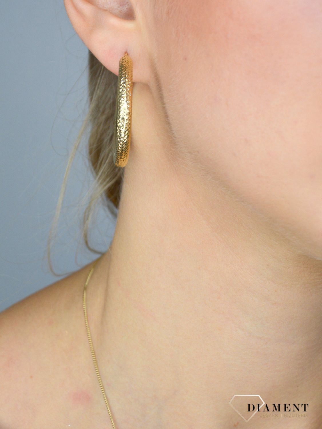 Złote kolczyki koła 585 szerokie diamentowane 4 cm KLC-000000-153-585.jpg