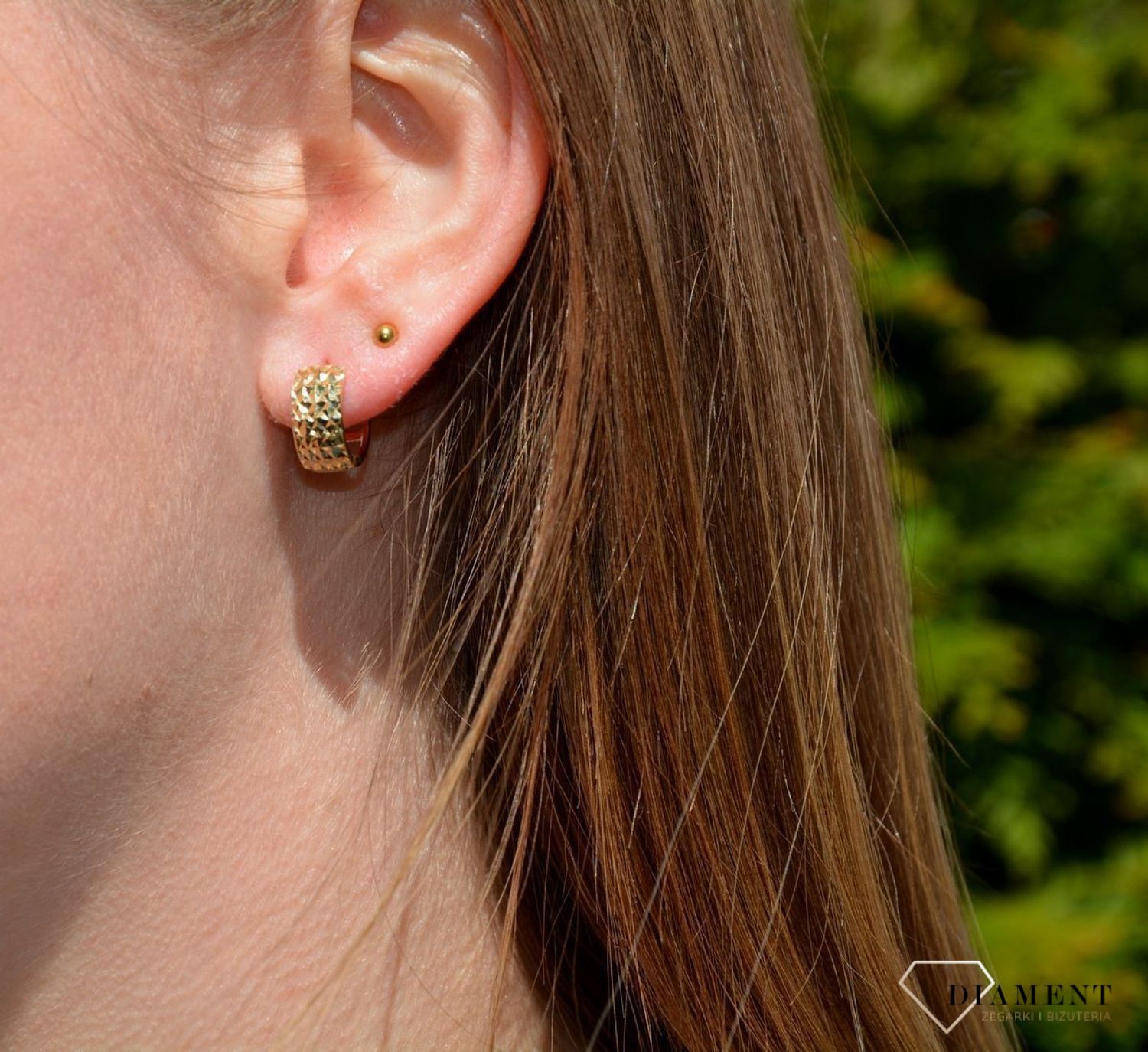 Złote kolczyki kółka 585 grawerowane KLC-000000-162-585.jpg