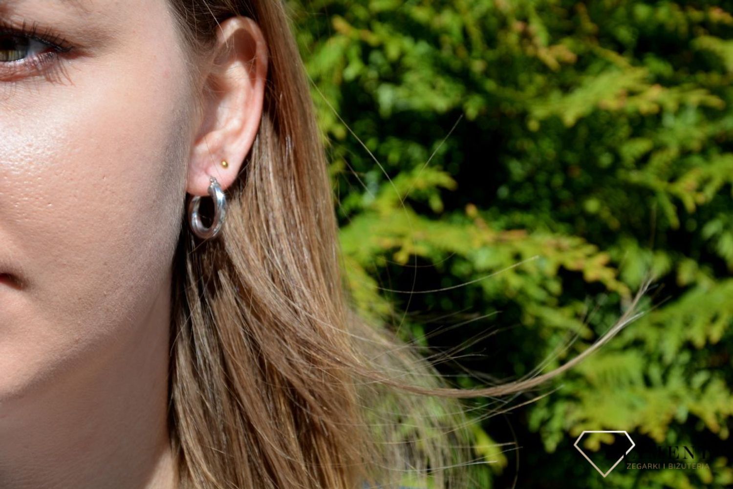 Złote kolczyki koła 585 białe złoto skręcane 2 cm KLC-000000-164-585.jpg