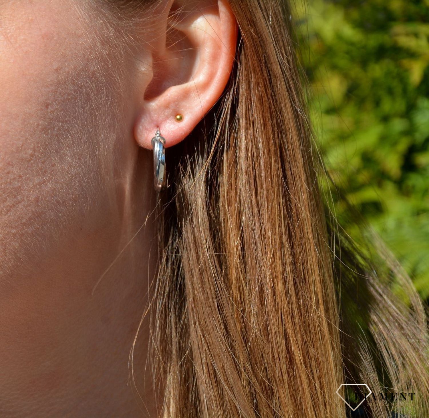 Złote kolczyki koła 585 białe złoto skręcane 2 cm KLC-000000-164-585.jpg