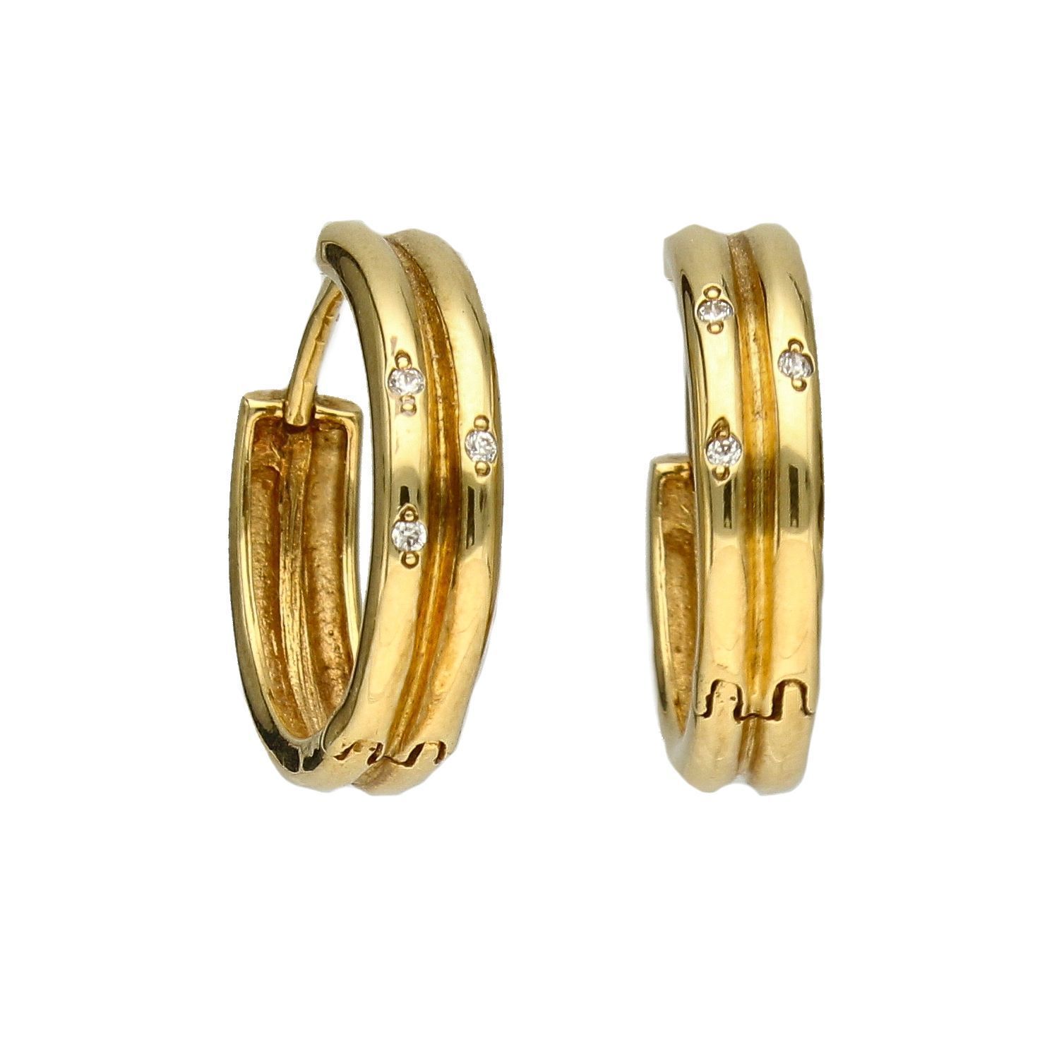 Złote kolczyki koła szerokie z trzema cyrkoniami 2 cm KLC-000000-176-585.jpg