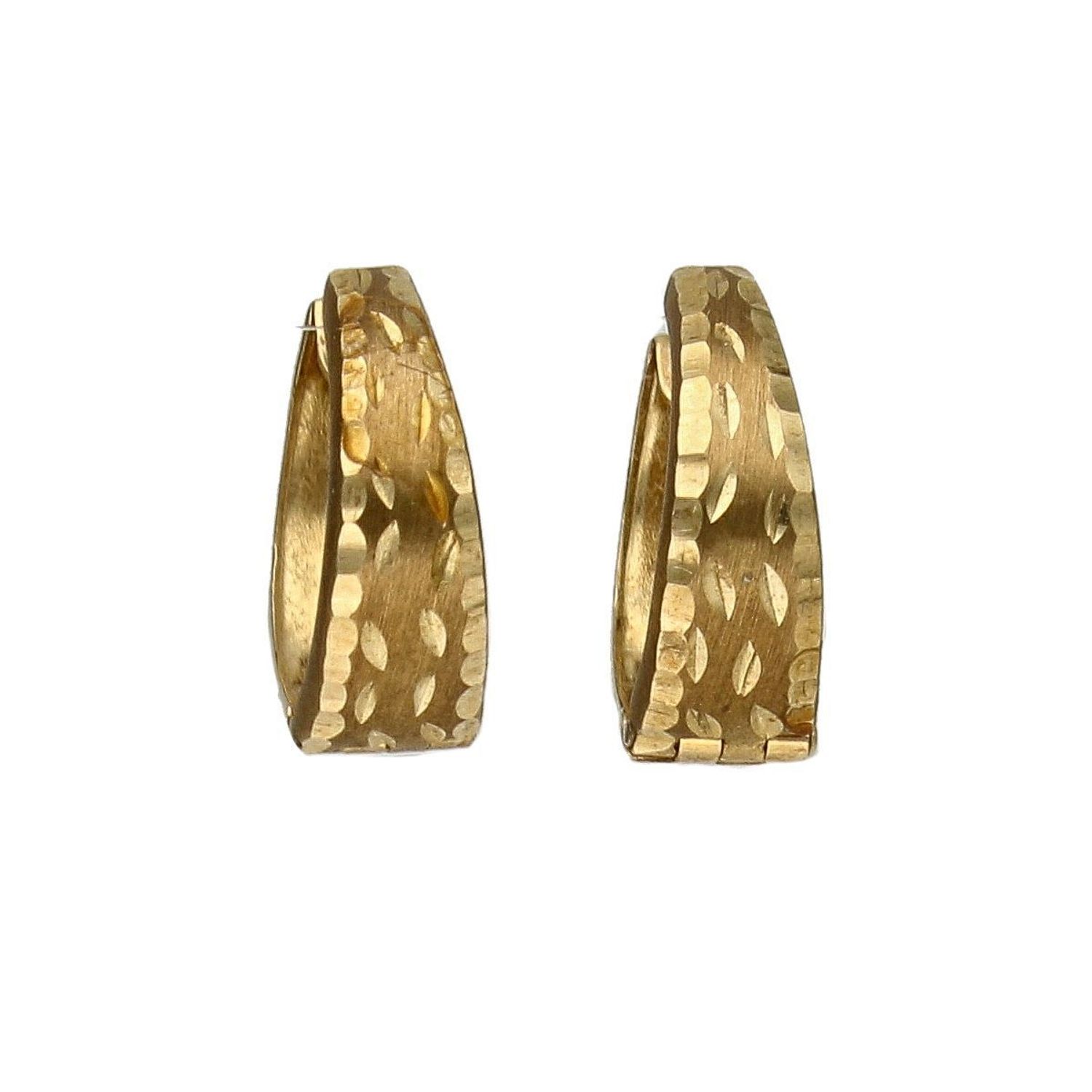 Złote kolczyki koła 333 piaskowane, owalne, grawerowane KLC-000000-185-333.jpg