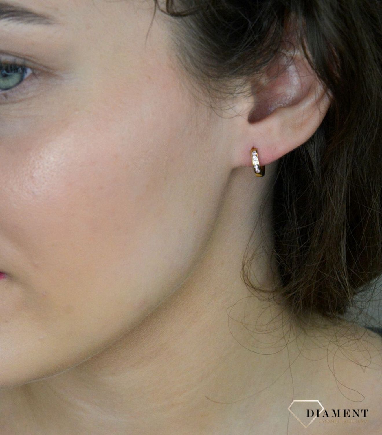 Złote kolczyki koła 333 z różowymi cyrkoniami dla dziewczynki biżuteria dziecięca✓ Kolczyki złote w Sklepie z Biżuterią zegarki-diament.pl✓1.jpg