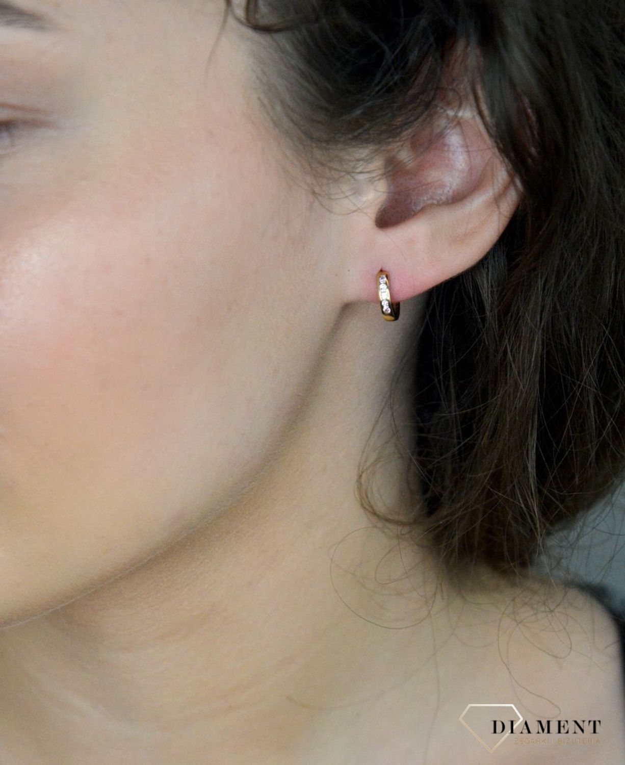 Złote kolczyki koła 333 z różowymi cyrkoniami dla dziewczynki biżuteria dziecięca✓ Kolczyki złote w Sklepie z Biżuterią zegarki-diament.pl✓1.jpg