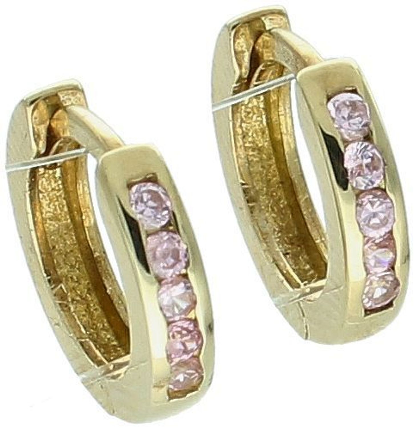 Złote kolczyki koła 333 z różowymi cyrkoniami dla dziewczynki biżuteria dziecięca✓ Kolczyki złote w Sklepie z Biżuterią zegarki-diament.pl✓1.jpg