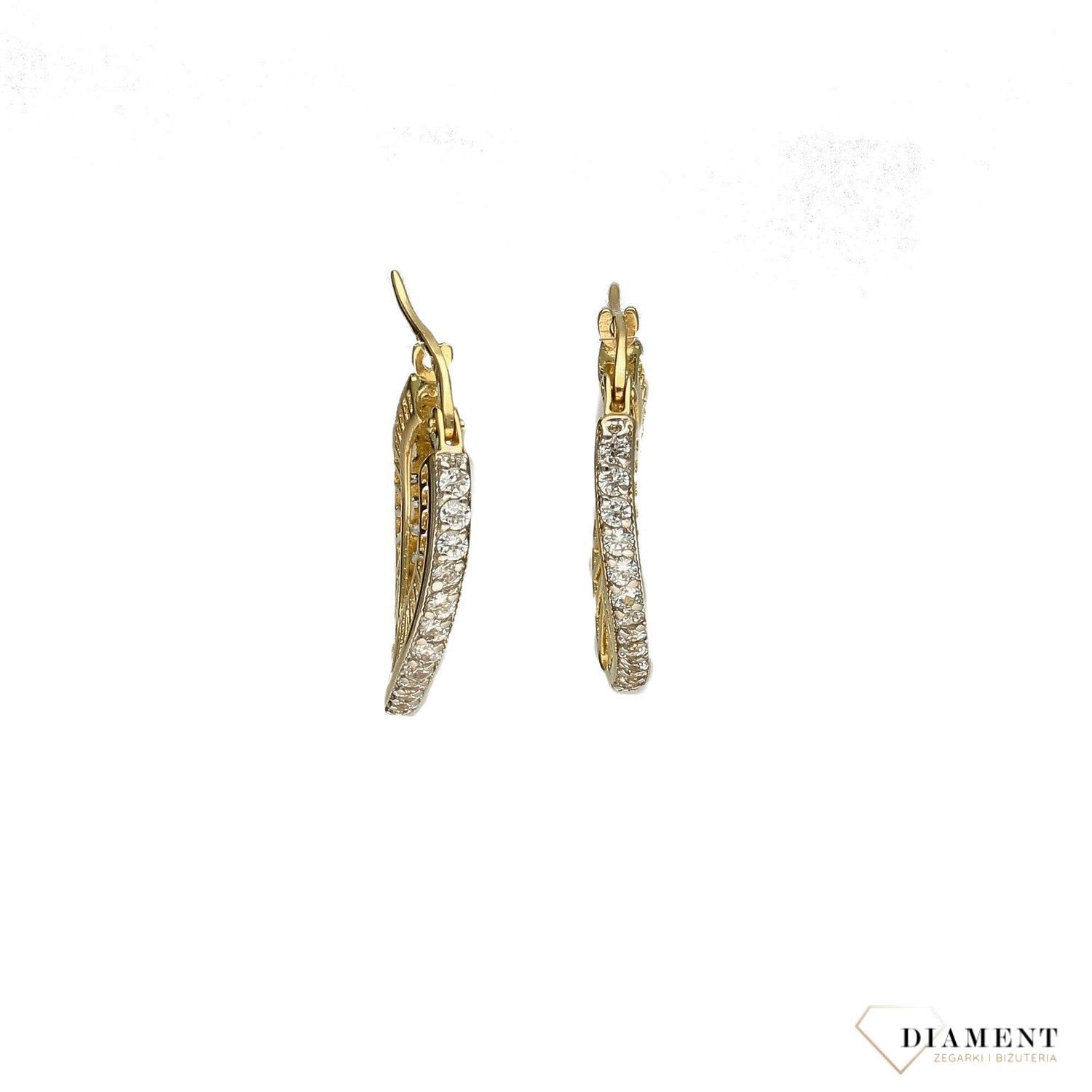 Złote kolczyki koła 585 ażurowe z cyrkoniami.jpg