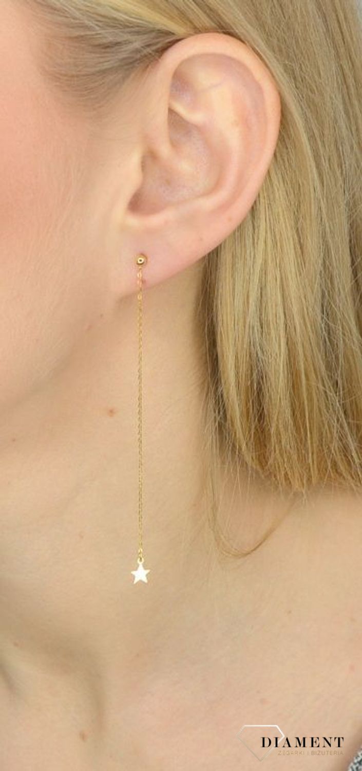 Kolczyki złote wiszące gwiazdki KLC-000000-272-585.jpg
