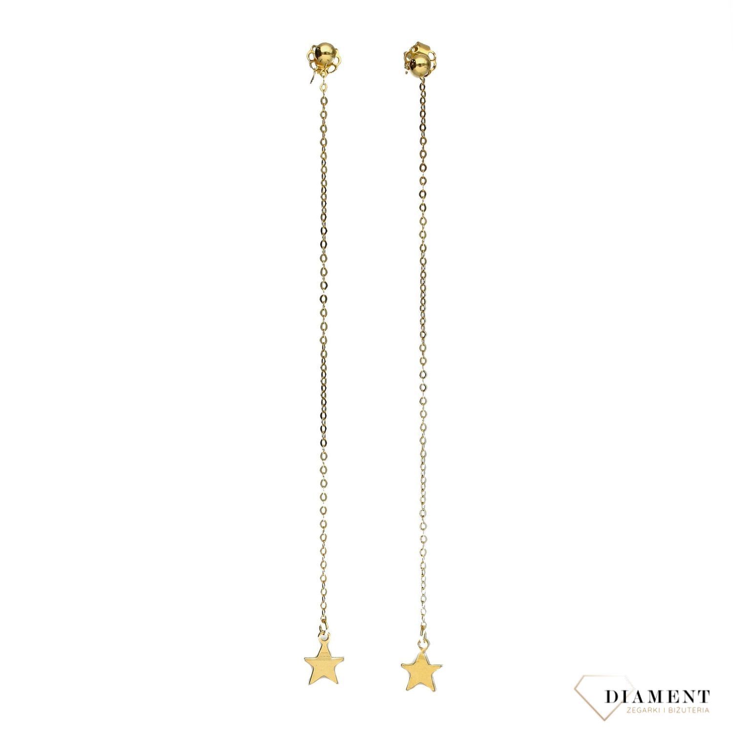 Kolczyki złote wiszące gwiazdki KLC-000000-272-585.jpg