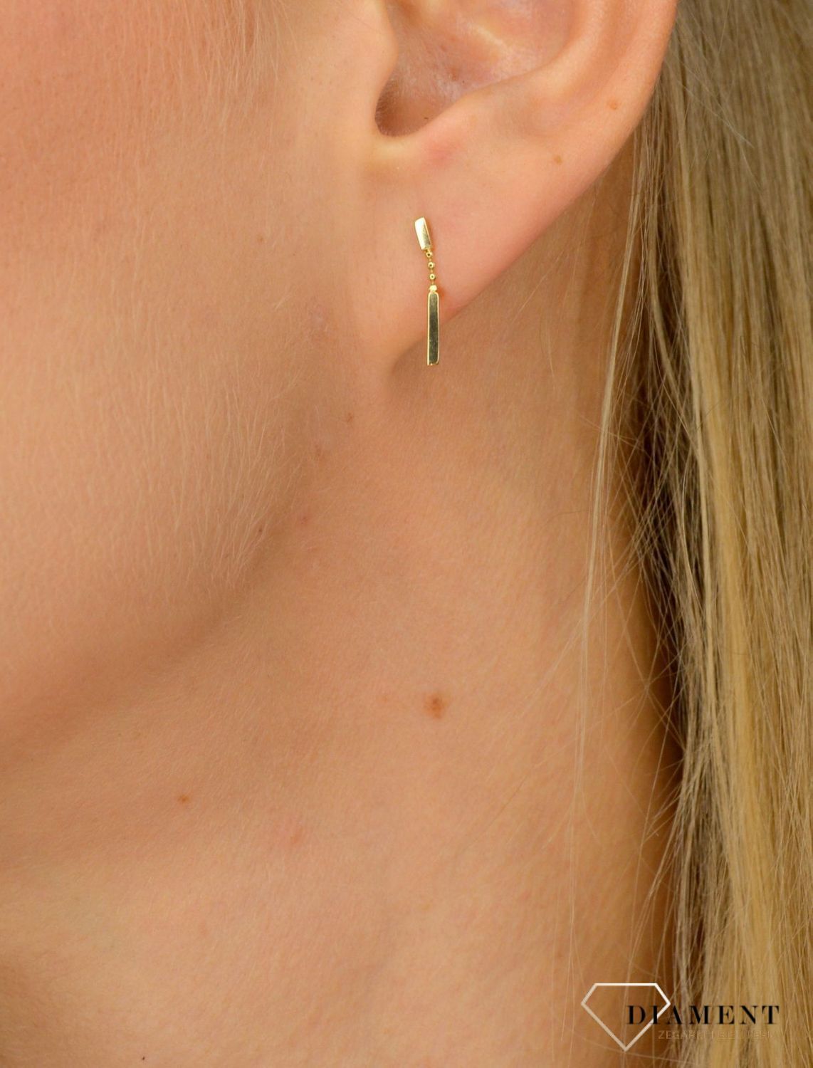 Złote kolczyki 585 wiszące patyczki KLC-000000-281-585.jpg