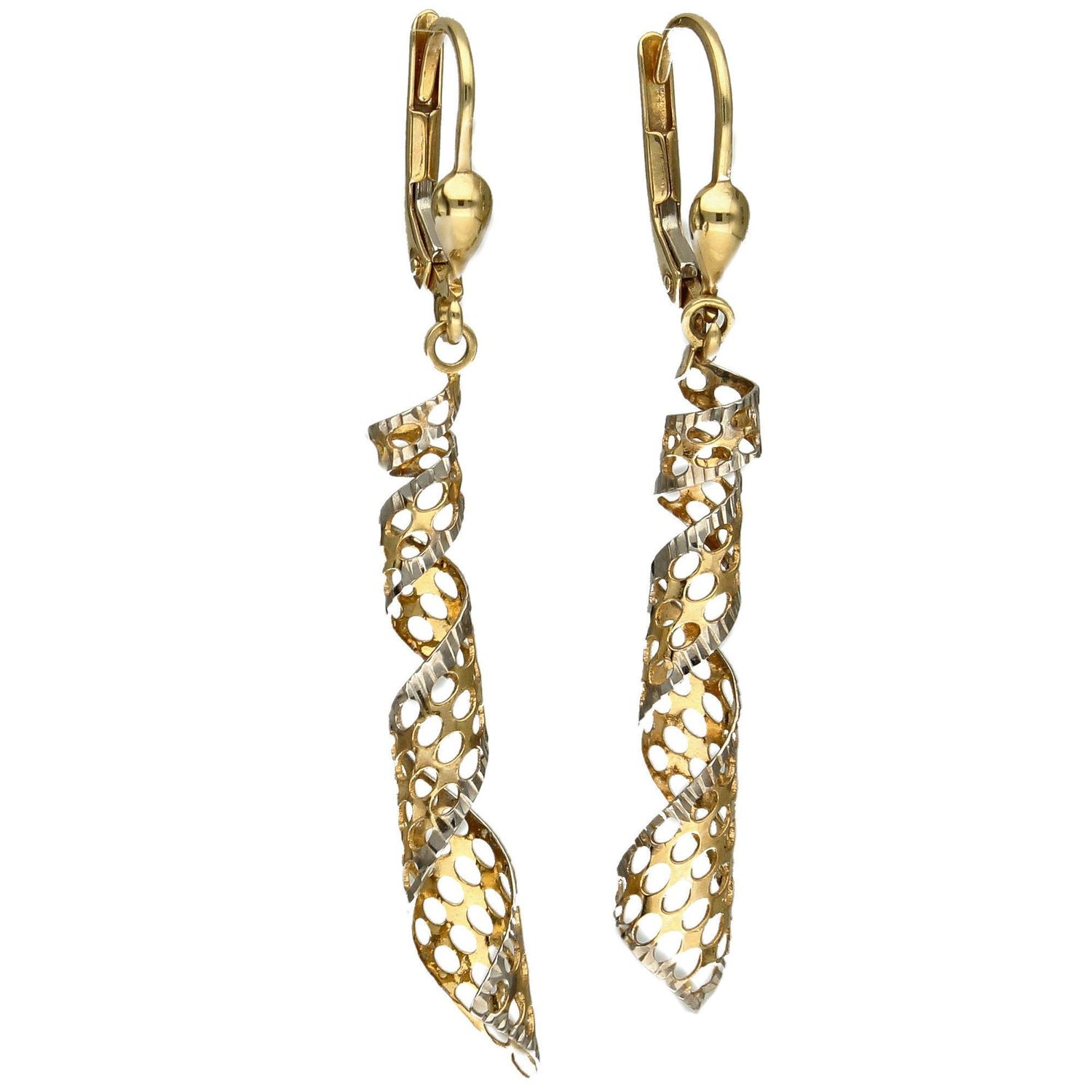 Kolczyki złote próby 585 ażur kręcony  KLC-000000-290-585.jpg