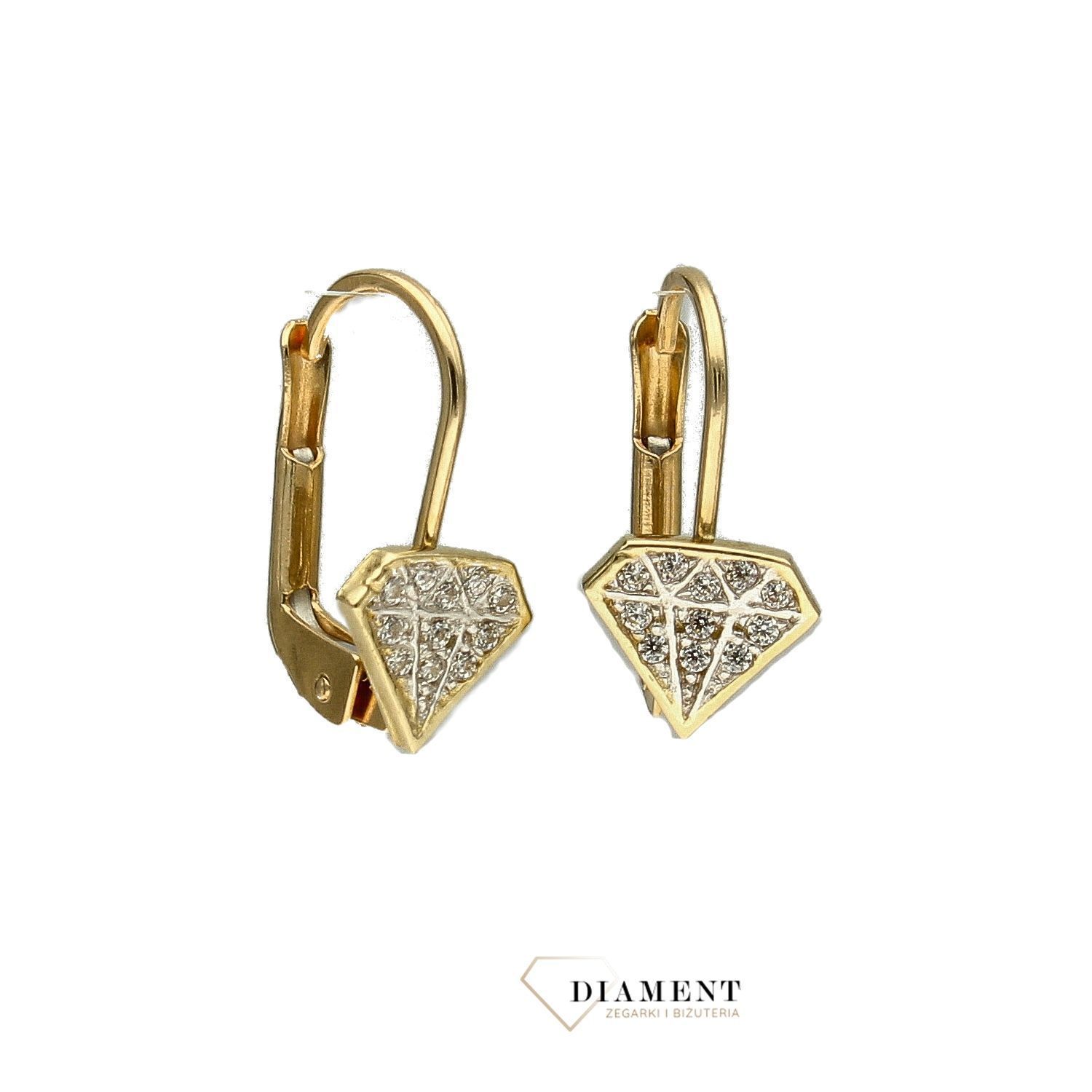 Kolczyki złote  z angielskim zapięciem ' Diamenty ' KLC-000000-330-585.jpg