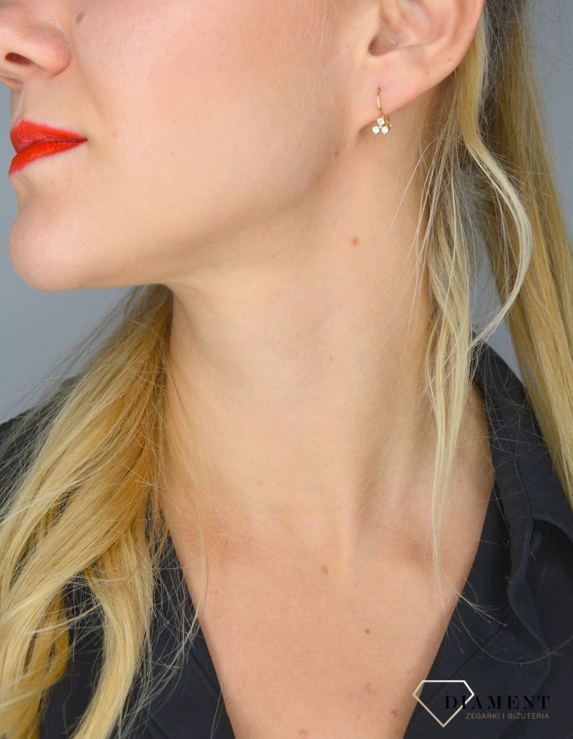 Złote kolczyki 585 dla dziewczynki ' Kwiatowy wzór ' KLC-000000-331-585.jpg