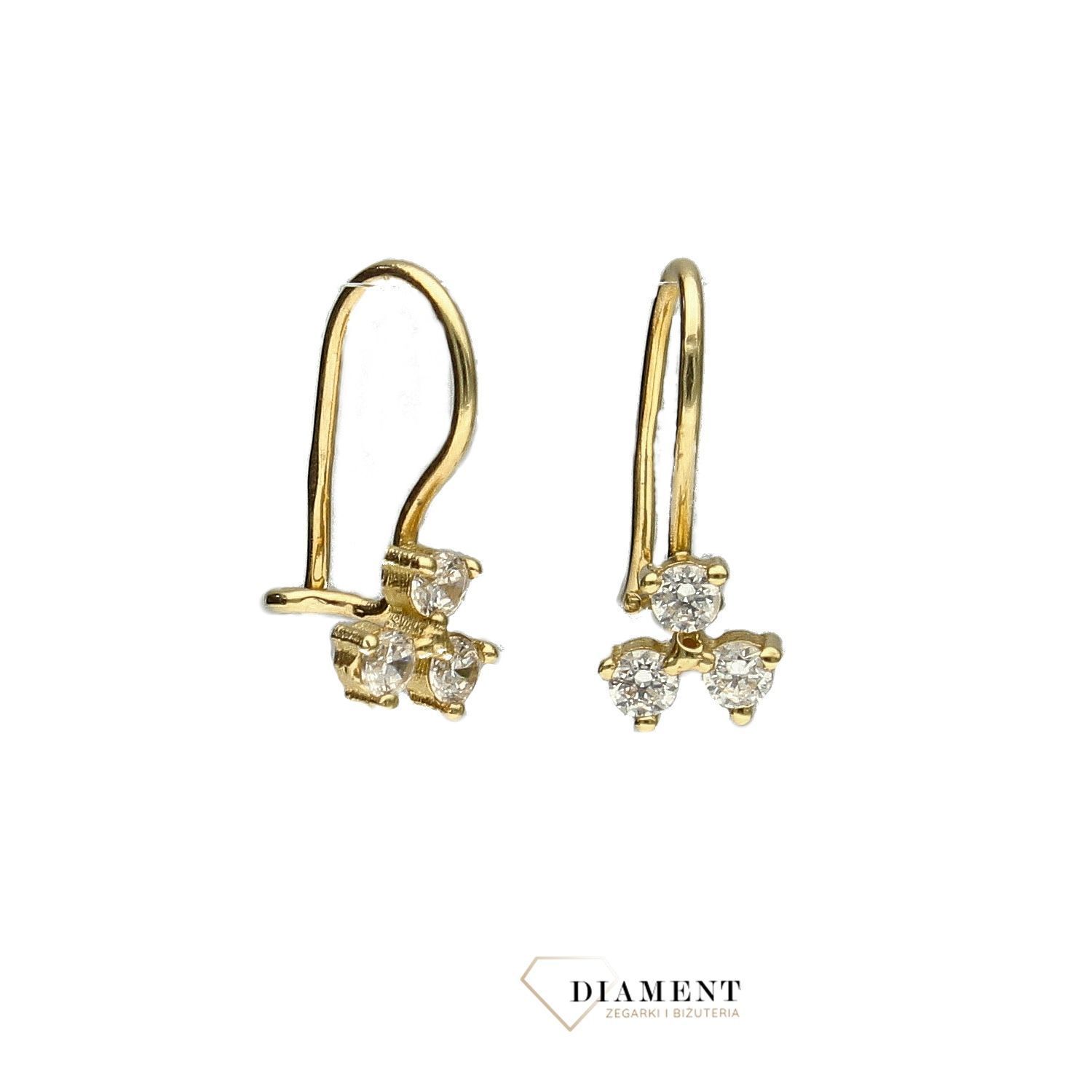 Złote kolczyki 585 dla dziewczynki ' Kwiatowy wzór ' KLC-000000-331-585.jpg
