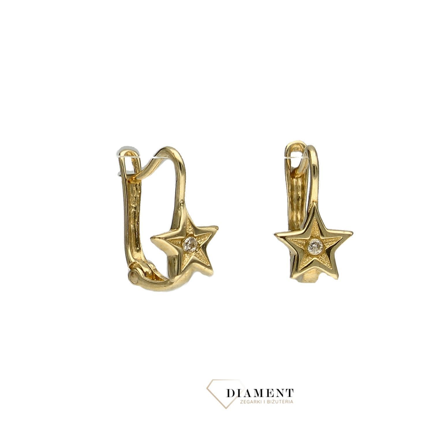Złote kolczyki dla dziewczynki ' Gwiazdeczki ' KLC-000000-333-585.jpg
