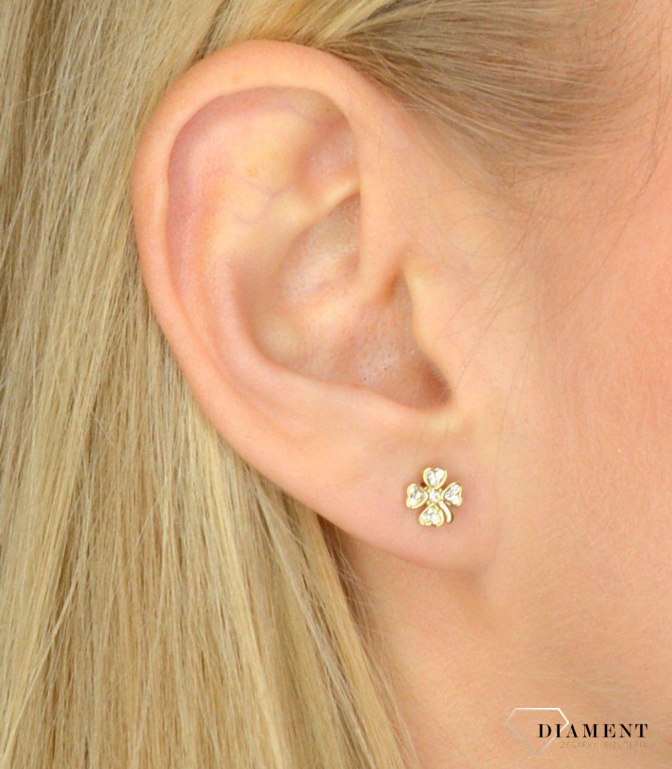 Złote kolczyki 585 koniczynki z cyrkonią KLC-000000-337-585.jpg