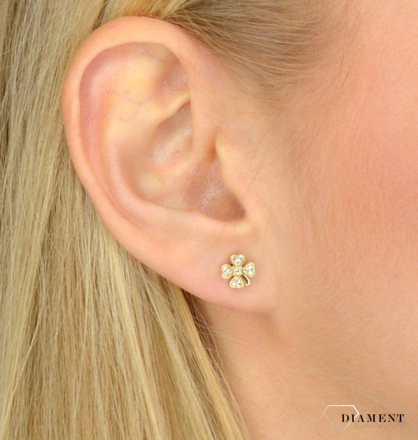Złote kolczyki 585 koniczynki z cyrkonią KLC-000000-337-585.jpg