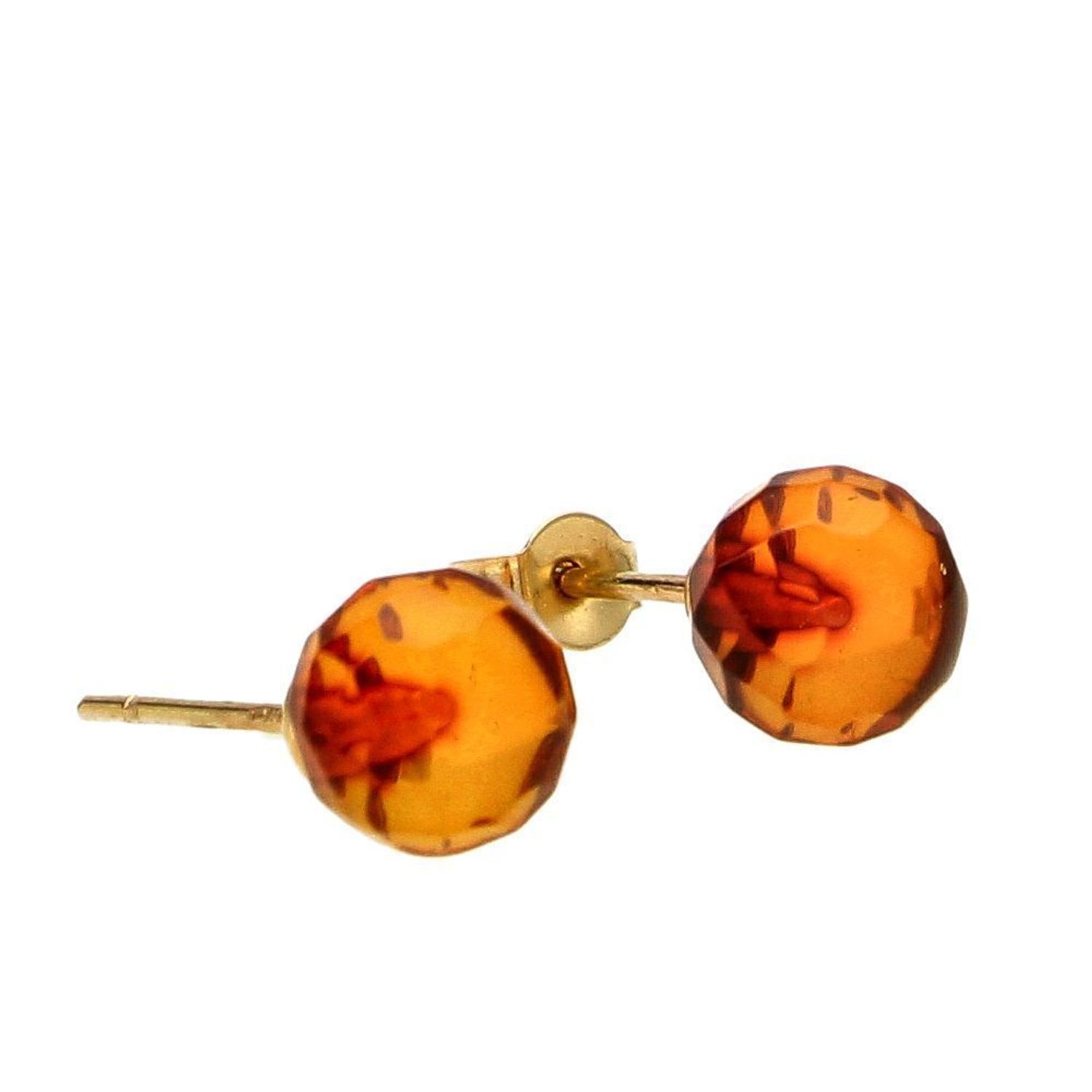 Złote kolczyki 585 kulki z bursztynem ze złota KLC-000000-340-585.jpg