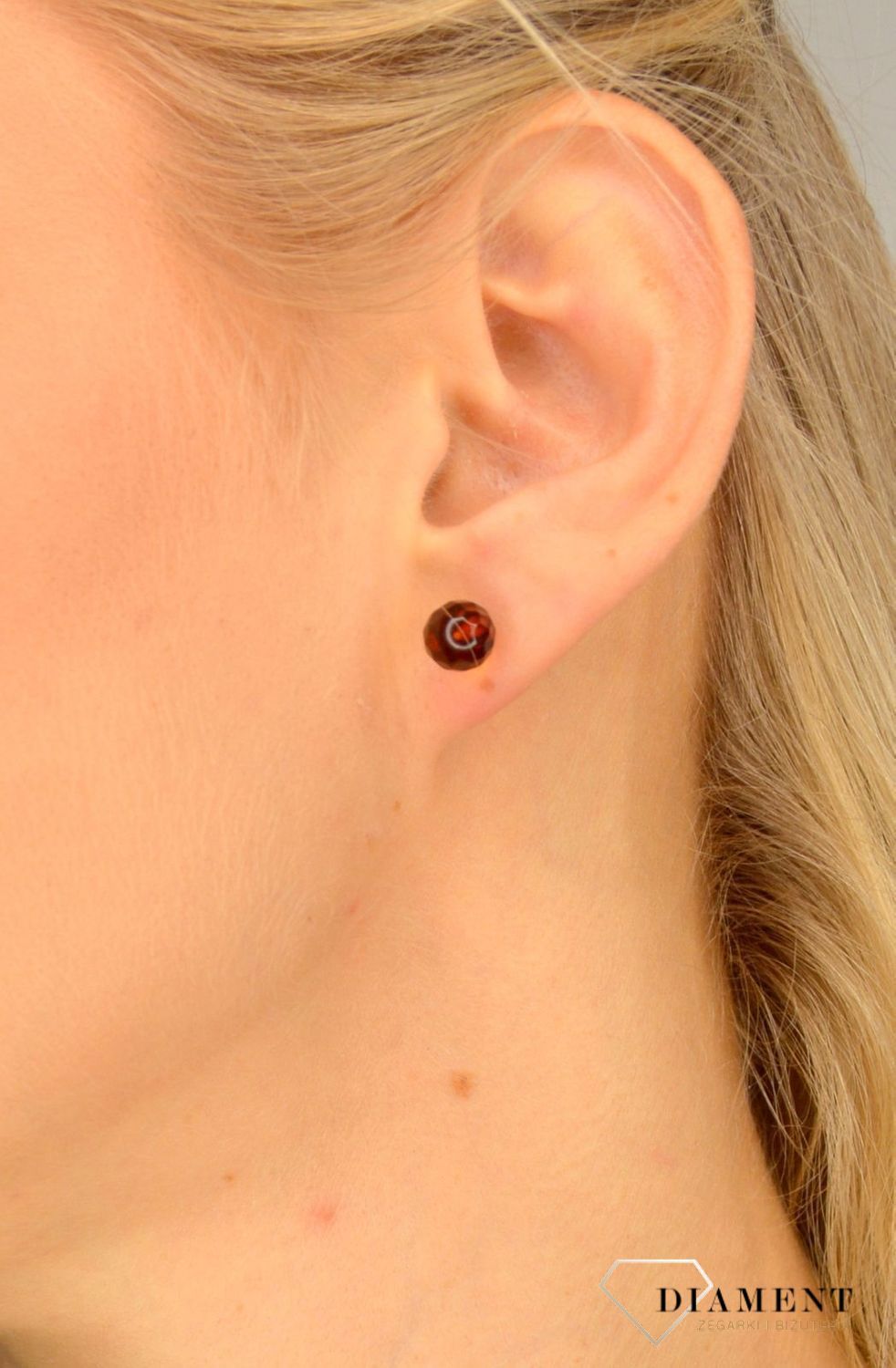 Złote kolczyki 585 kulki z bursztynem ze złota KLC-000000-340-585.jpg